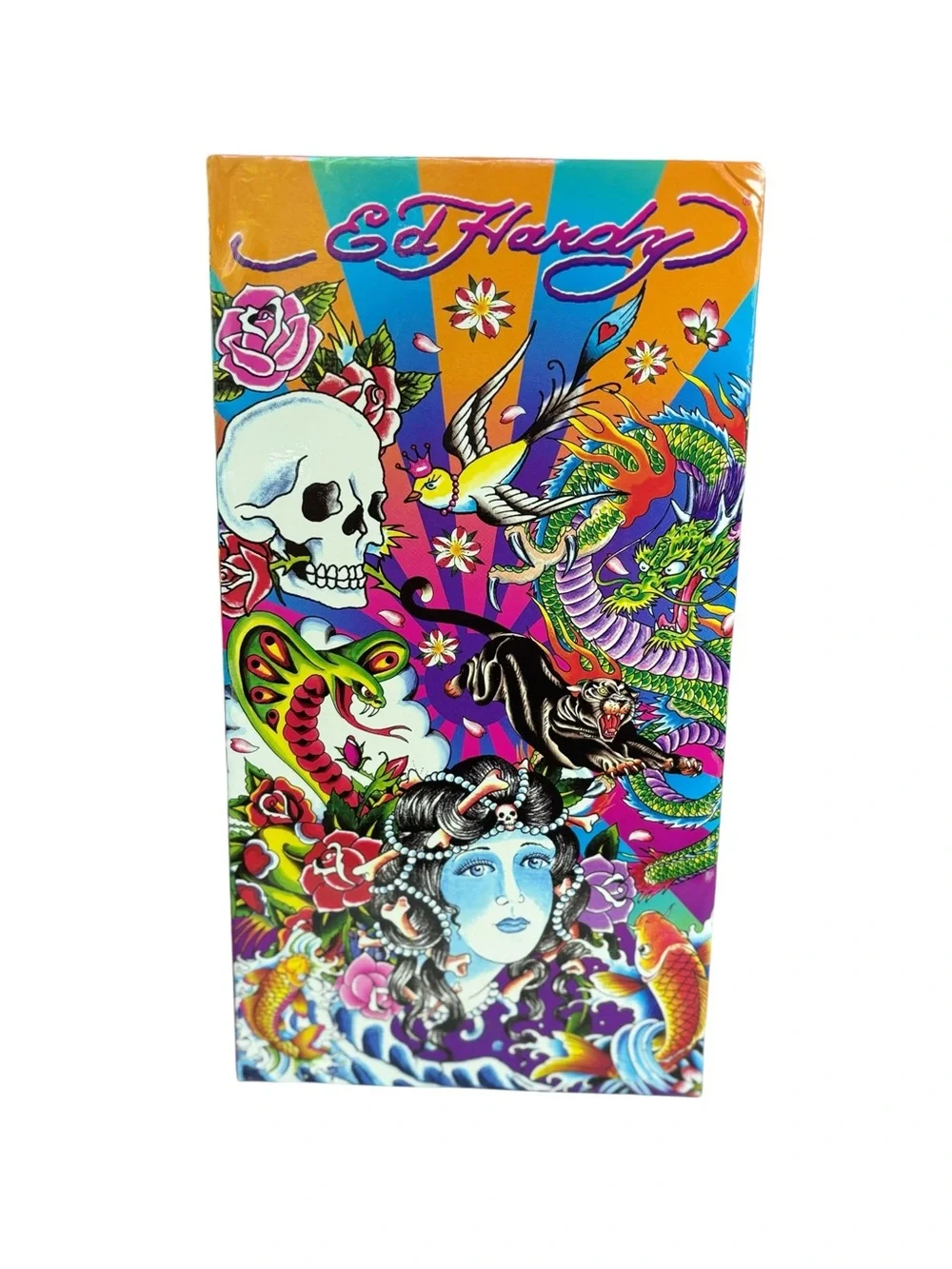 Ed Hardy x Lisa Frank Hanging File Box Skull Dragon Geisha Koi Organizer Rare